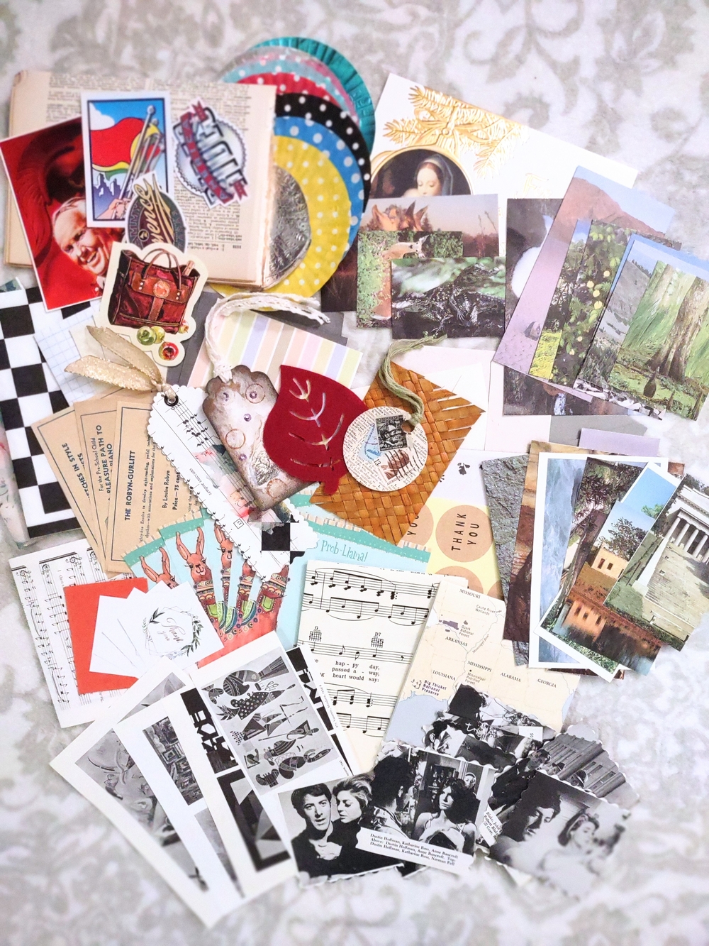 100pc Vintage Mixed Media Scrapbook Ephemera Pack Art & Nature Paper Craft Kit